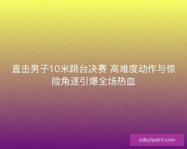 直击男子10米跳台决赛 高难度动作与惊险角逐引爆全场热血
