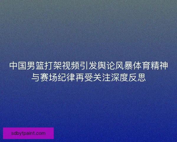 中国男篮打架视频引发舆论风暴体育精神与赛场纪律再受关注深度反思