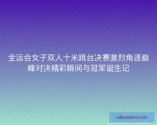 全运会女子双人十米跳台决赛激烈角逐巅峰对决精彩瞬间与冠军诞生记