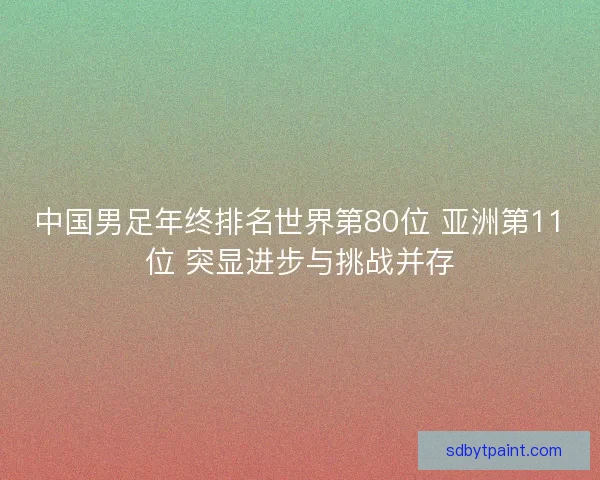 中国男足年终排名世界第80位 亚洲第11位 突显进步与挑战并存