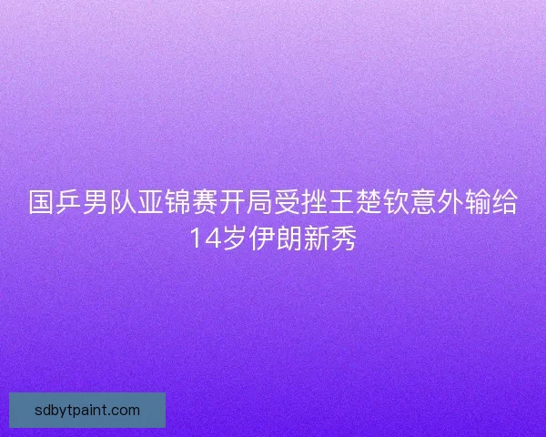 国乒男队亚锦赛开局受挫王楚钦意外输给14岁伊朗新秀