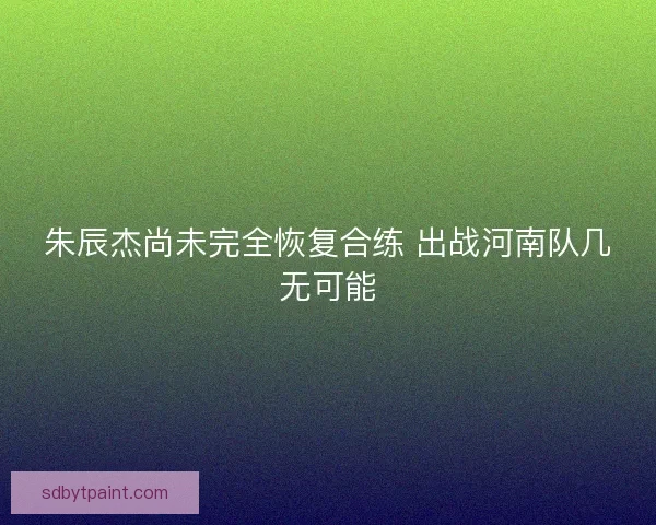 朱辰杰尚未完全恢复合练 出战河南队几无可能